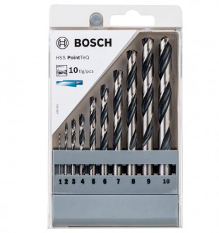 Набір свердел по металу Bosch HSS PointTeQ 10 шт. (2608577348)