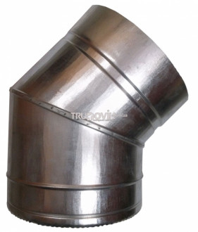 Колено дымоходное 45° Versia-Lux 160/220 мм н/оц (1.0 мм)