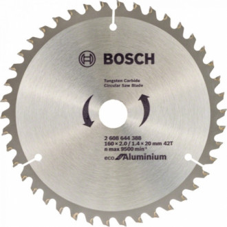 Пильний диск по дереву Bosch 160х20/16 мм 42 зубів Eco for Aluminium (2608644388)