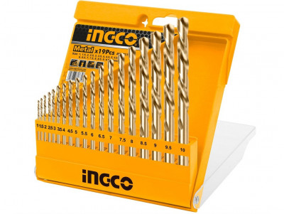 Набір свердел по металу Ingco 1-10 мм 19шт (AKDB1195)