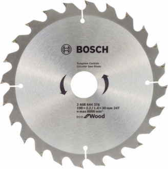Пильний диск по дереву Bosch 190х30 мм 24 зубів Eco for Wood (2608644376)