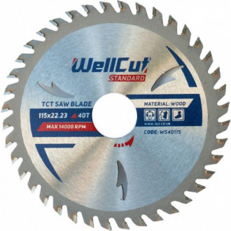 Пильний диск по дереву WellCut Standard 115 х 5.0 х 22.23 мм, 40 зубів (WS40115)
