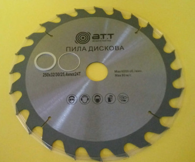 Пильний диск A.T.T. 250x32/30/25,4 мм, 24 зуба (3610019)