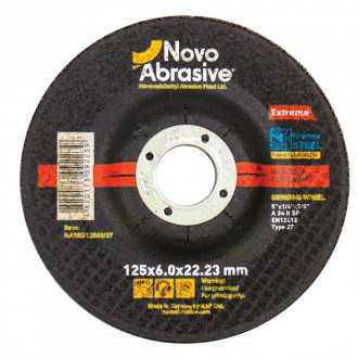 Зачисний диск по металу NovoAbrasive Extreme 27 14А 125х6х22.2 мм (NAEGD12560/27)