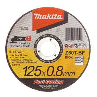 Диск отрезной по нержавейке Makita 125x0.8x22 мм (B-45733)