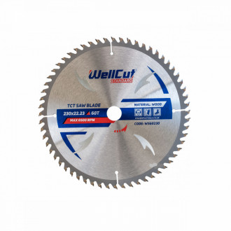 Пильний диск по дереву WellCut Standard 230 х 5.0 х 22.23 мм, 60 зубів (WS60230) 