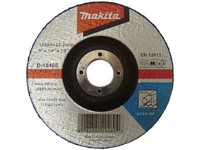 Зачисний диск по металу Makita A24R 125х6х22.2 мм (D-18465)