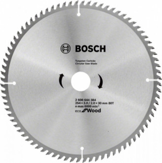Пильний диск по дереву Bosch 254х30 мм 80 зубів Eco for Wood (2608644384)