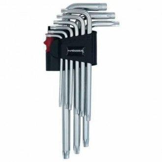Набір ключів Г-образних Нех 9 шт S2 1.5 - 10 мм HAISSER  (102897)