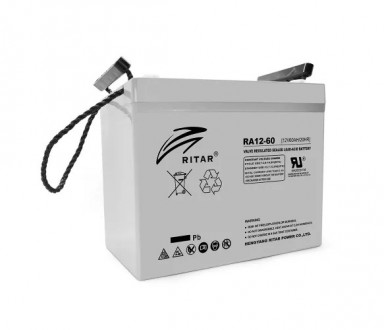Акумуляторна батарея AGM RITAR RA12-60, Gray Case, 12V 60.0Ah