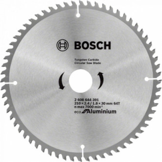  Пильний диск по алюмінію Bosch 210х30 64 зуба Eco for Aluminium (2608644391) 