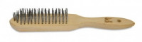 Щетка по металлу Spitce 4-рядная с деревянной ручкой (18-001)