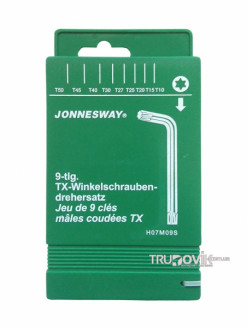 Набір ключів Г-образних Torx T10-T50 9 шт. Jonnesway (H07M09S)