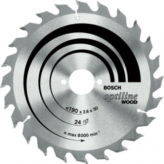 Пильний диск по дереву Bosch 190х30 мм 48 зубів Optiline Wood (2608641186)