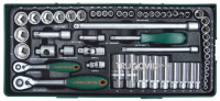 Набор головок торцевых 1/4"-3/8" DR 4-24 мм 56 предметов Jonnesway (S04H3157SP)