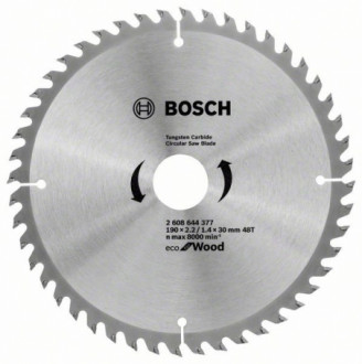 Пильний диск по дереву Bosch 190х30 мм 48 зубів Eco for Wood (2608644377)