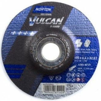 Зачисний диск по металу Norton Vulcan 27 A30S 125х6,4х22,23 мм (66252925523) 