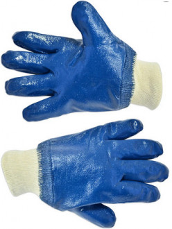 Перчатки гумові олієстійкі з манжетом сині