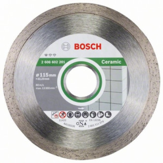 Диск відрізний алмазний Bosch 115х22,23 мм Standard for Ceramic (2608602201) 