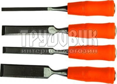 Набір стамесок 6-12-18-24мм плоскі пластикові ударні ручки SPARTA