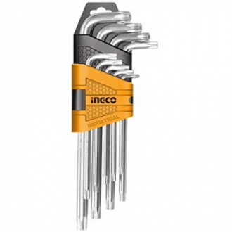 Набір ключів Г-подібних подовжених T10-T50 мм 9 шт. Ingco (HHK13092)