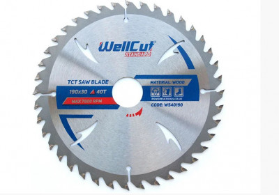Пильний диск по дереву WellCut Standard 190 х 5.0 х 30 мм, 40 зубів (WS40190) 