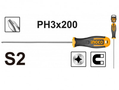 Викрутка хрестова Ingco Industrial PH3x200 (HS68PH3200)