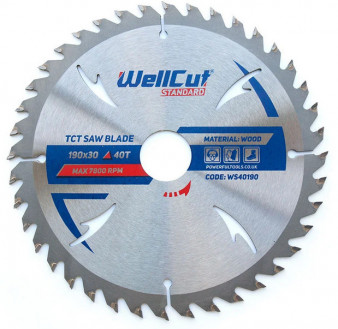 Пильний диск по дереву 190x20 мм 24 зубьев WellCut Standard (WS2419020)